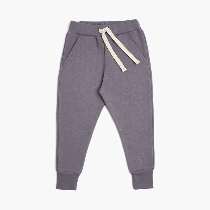 Plush Skinny Sweats - 100% GOTS-Certified Organic Cotton Fleece Sweatpants - Vintage Plum - Toddler Kids Tweens and Teens - Made in Canada - mini mioche