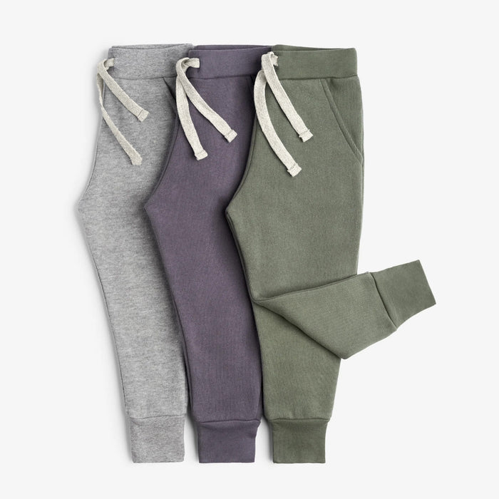 Plush Skinny Sweats - 100% GOTS-Certified Organic Cotton Fleece Sweatpants - All Shades - Toddler Kids Tweens and Teens - Made in Canada - mini mioche