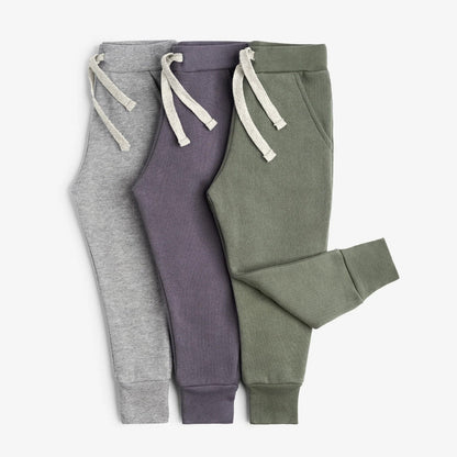 Plush Skinny Sweats - 100% GOTS-Certified Organic Cotton Fleece Sweatpants - All Shades - Toddler Kids Tweens and Teens - Made in Canada - mini mioche