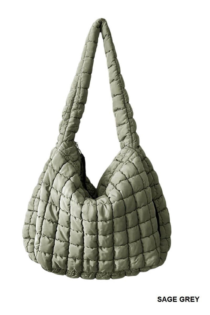 Premium Oversized Quilted Carryall Crossbody Bag: MOCHA / 1 (ONE SIZE)