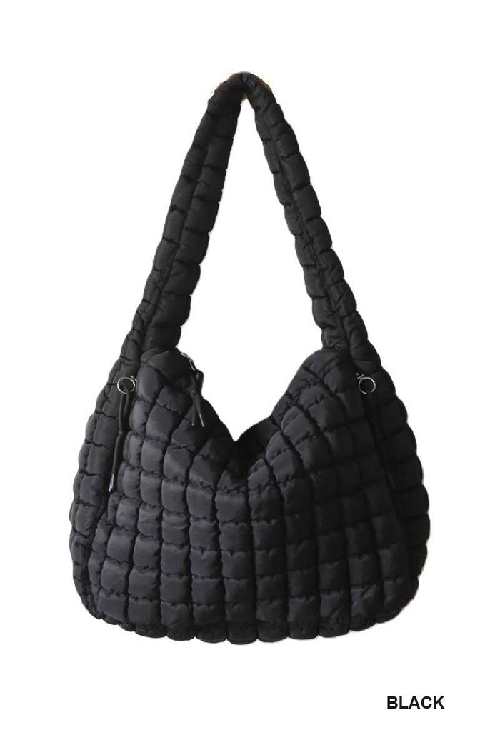 Premium Oversized Quilted Carryall Crossbody Bag: MOCHA / 1 (ONE SIZE)