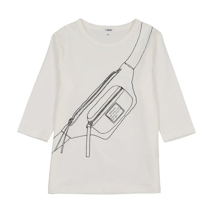 Printed Fanny Pack 3/4 Sleeve Cotton T-Shirt - Girl