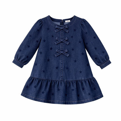 Printed Heart Denim Dress