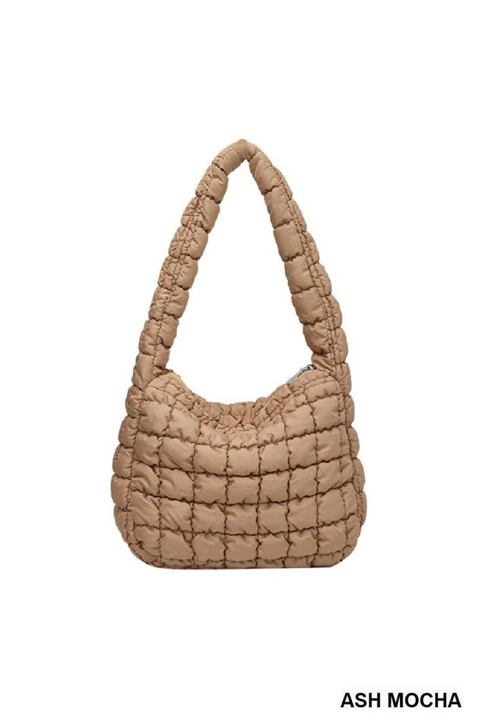 Puff Quilted Crossbody Shoulder Bag: ASH MOCHA / 1 (ONE SIZE)