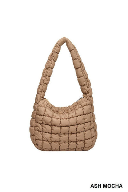 Puff Quilted Crossbody Shoulder Bag: ASH MOCHA / 1 (ONE SIZE)