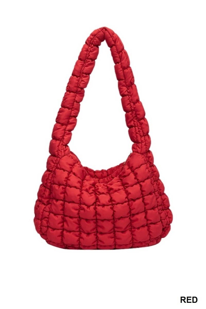 Puff Quilted Crossbody Shoulder Bag: ASH MOCHA / 1 (ONE SIZE)