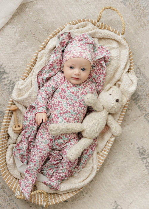 Purple Floral Layette Set