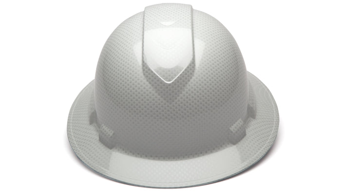 Pyramex Shiny White Ridgeline Full Brim Hard Hat HP54116S
