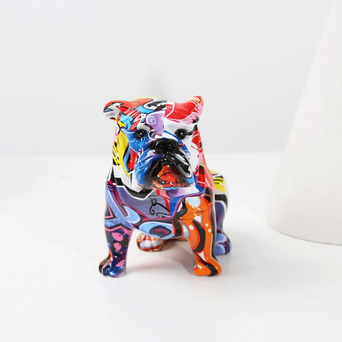 Rainbow English Bulldog Ornament