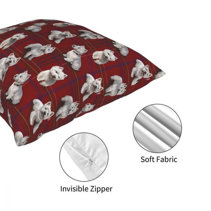 Red Tartan Westie Cushion cover