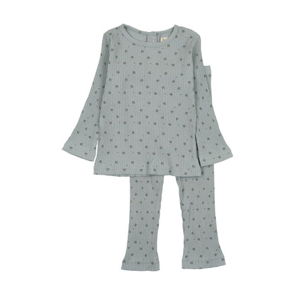 Ribbed Printed Two Piece Set