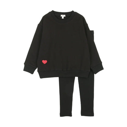 Ribbed Velour Sweatshirt Set