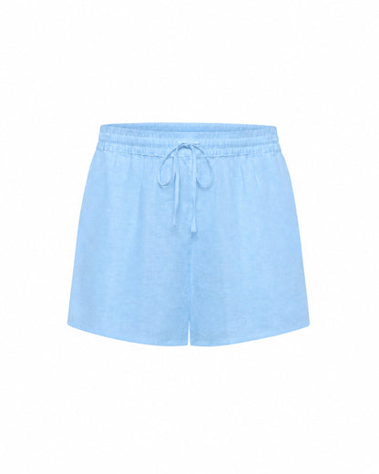 LSPACE Rio Short in sky blue, off-model flat lay on white background.