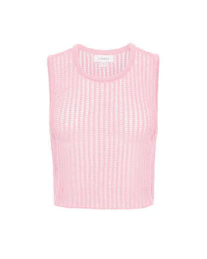 LSPACE Sander Top in Rosewater, off-model flat lay.