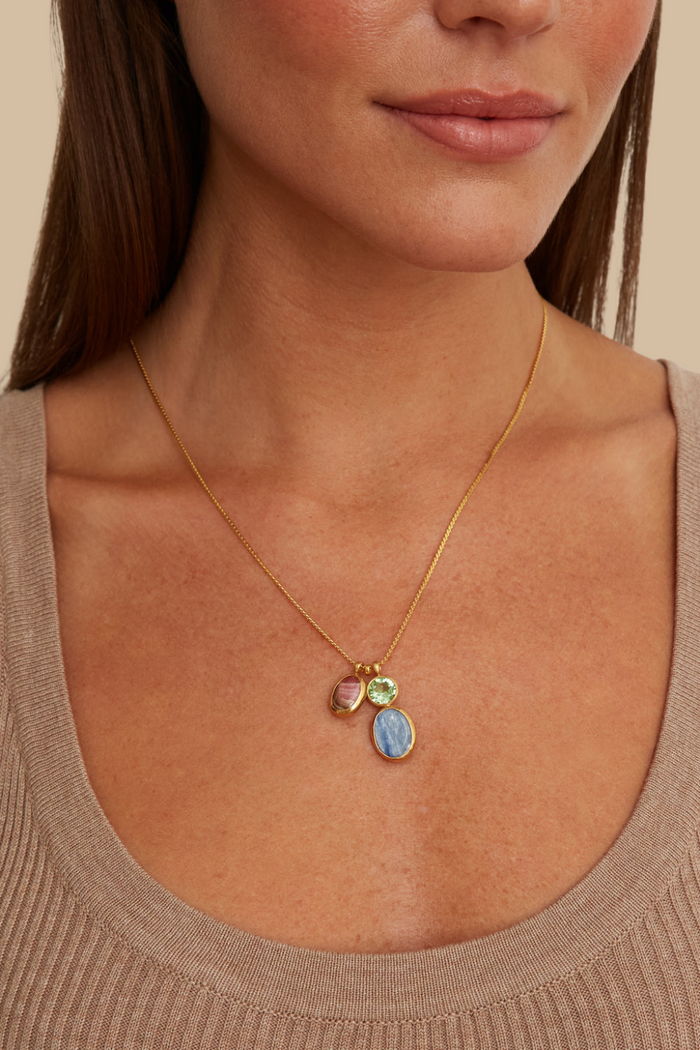 Sardinia Bezel Set Charm Necklace