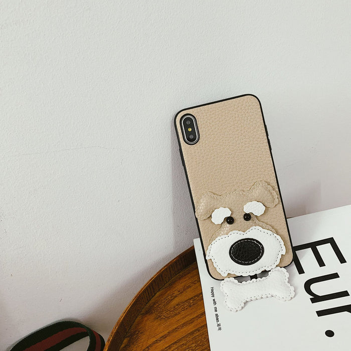 Miniature Schnauzer Pendant Leather Phone iPhone Case
