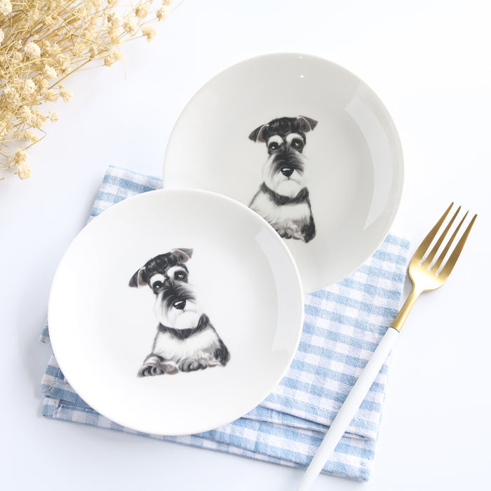 Schnauzer Dessert Plates