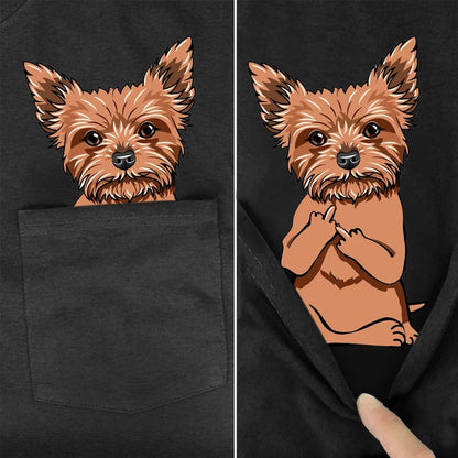 Schnauzer Dog In Pocket T-Shirt