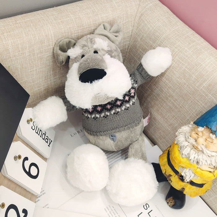 Schnauzer In Sweater Stuffed Toy