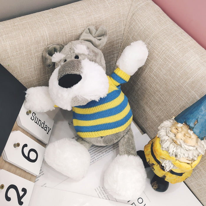 Schnauzer In Sweater Stuffed Toy