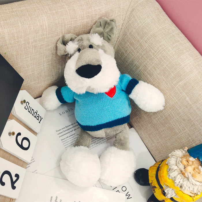 Schnauzer In Sweater Stuffed Toy