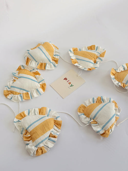 Sea Stripe Frill Heart Garland
