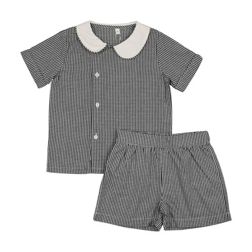 Shabbos Plaid 2 Piece Shorts Set - Boy