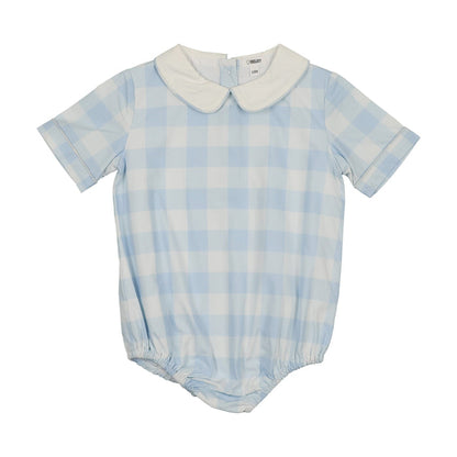 Shabbos Plaid Romper - Boy