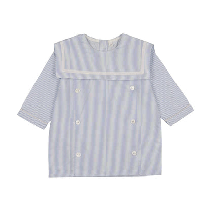 Shabbos Sailor Stripe Peter Pan Shabbos Shirt - Girl