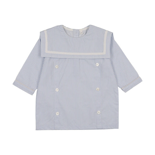 Shabbos Sailor Stripe Peter Pan Shabbos Shirt - Girl