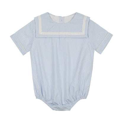 Shabbos Sailor Stripe Romper - Boy