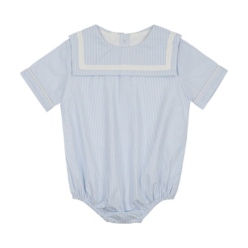 Shabbos Sailor Stripe Romper - Boy