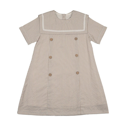 Shabbos Sailor Stripe Short Sleeve Dress