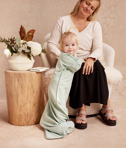 Sleep Bag Long Sleeve 1.5 TOG Cotton Olive Twigs