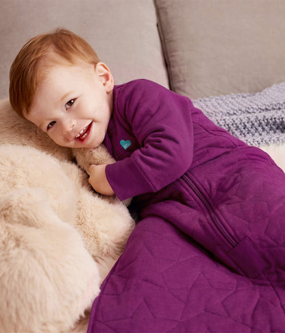 Sleep Bag Long Sleeve 2.5 TOG Quilted Cotton Plum Starturn Quilted