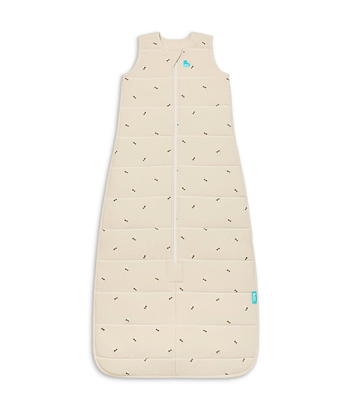 Sleep Bag Sleeveless 2.5 TOG Quilted Cotton Oatmeal Marl Bees