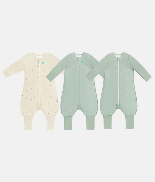 Sleep Suit Bundle | 1.5 TOG | Oatmeal Twigs | Olive Twigs 2