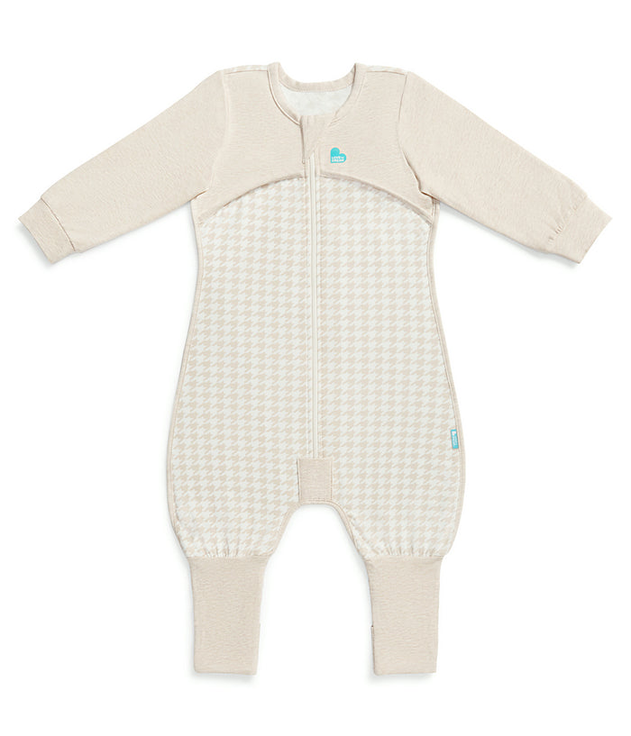 Sleep Suit Long Sleeve 1.0 TOG Cotton Tan Houndstooth