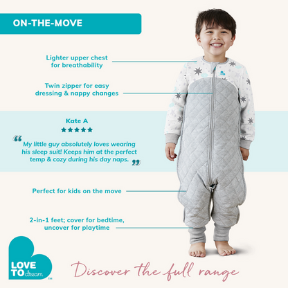 Sleep Suit Long Sleeve 1.0 TOG Organic Cotton Rose