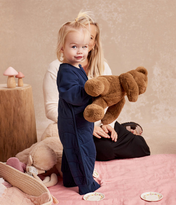 Sleep Suit Long Sleeve 3.5 TOG Cotton Navy Star Quilting