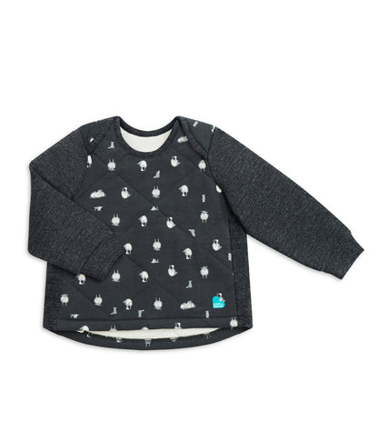 Sleep Suit Long Sleeve Two-Piece 2.5 TOG Organic Cotton/Merino Wool Charcoal Lamb's Best Friend