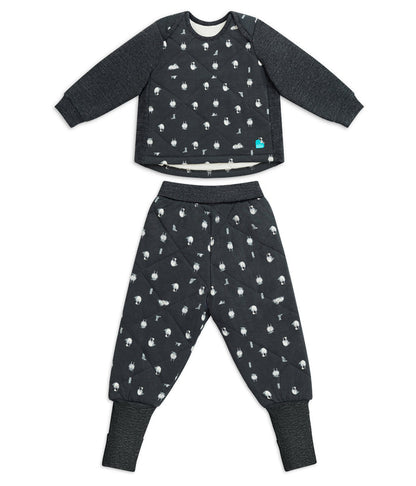 Sleep Suit Long Sleeve Two-Piece 2.5 TOG Organic Cotton/Merino Wool Charcoal Lamb's Best Friend