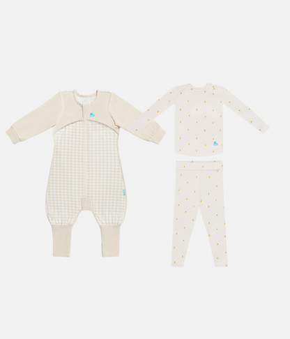 Sleep Suit & Pyjama Bundle | 1.0 TOG | Houndstooth | Lemons