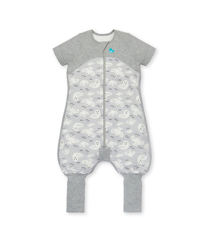 Sleep Suit Short Sleeve 1.0 TOG Organic Cotton Grey Doves