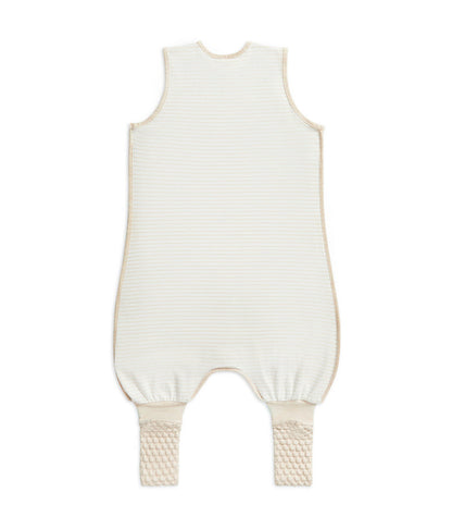 Sleep Suit Sleeveless 0.2 TOG Cotton Tan Breton Stripe