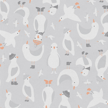Sleep Suit Sleeveless 0.2 TOG Organic Cotton Grey Seagulls
