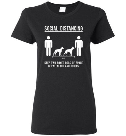 Social Distancing. Keep 2 Boxer Dogs Of Space Between You And Others