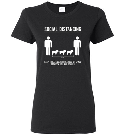 Social Distancing. Keep 3 English Bulldogs Of Space Between You And Others