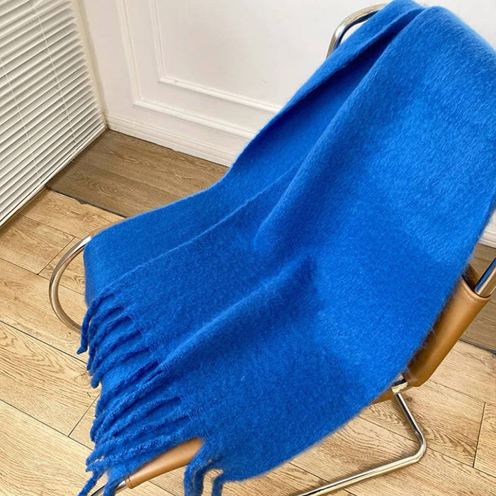 Soft Mohair Feel Scarf - Cozy Winter Wrap_CWASC0323: ROYALBLUE / (OS) 1