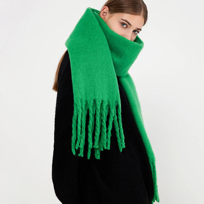 Soft Mohair Feel Scarf - Cozy Winter Wrap_CWASC0323: ROYALBLUE / (OS) 1